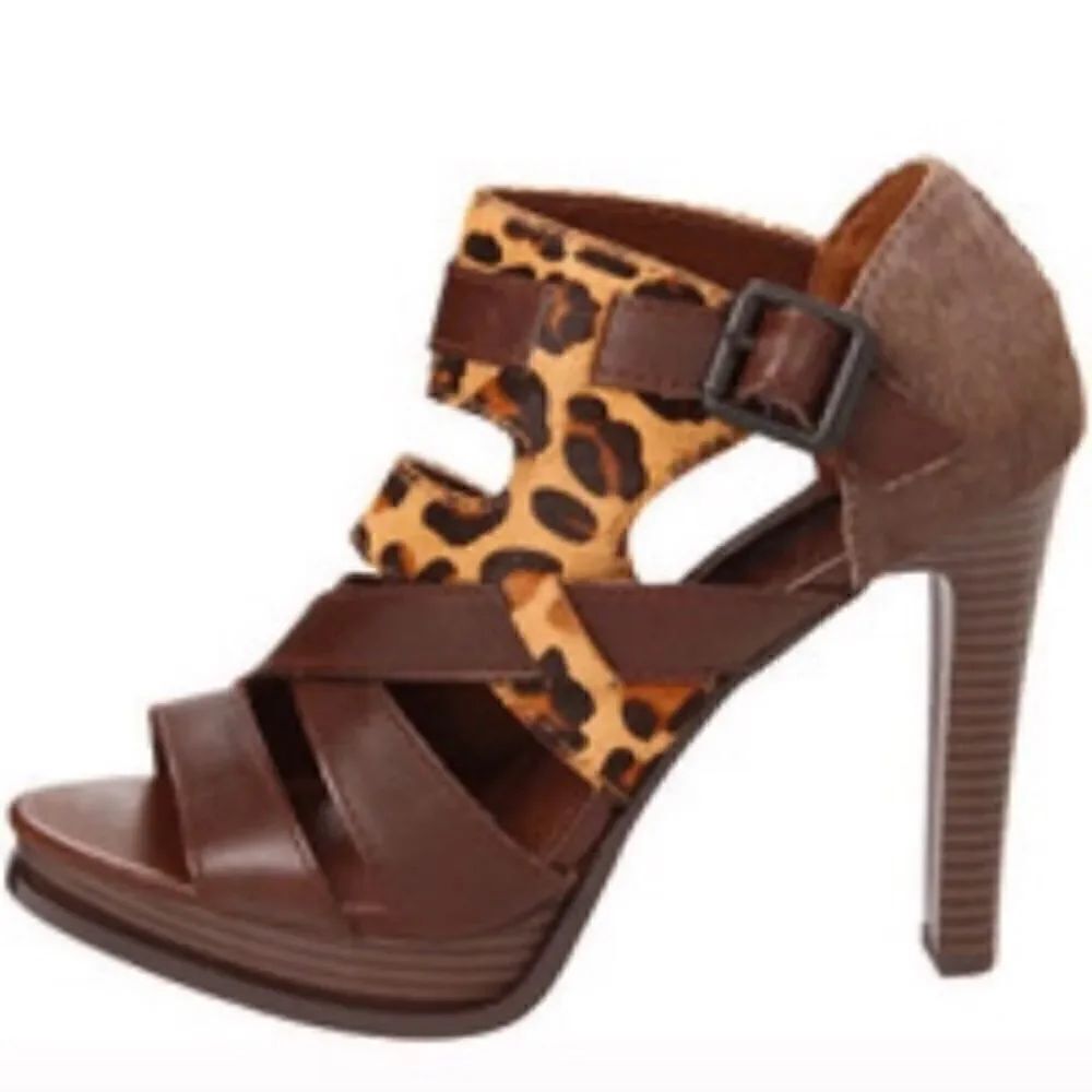 NWT Brown Leopard Heels 